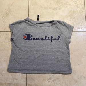 Short sleeve gray crop shirt